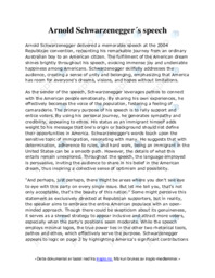 Arnold Schwarzenegger´s speech