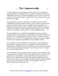 The Commonwealth | Engelsk oppgave