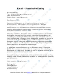 Email | SustainableEating | Engelsk oppgave