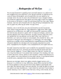 Redegørelse af MeToo | Engelsk noter