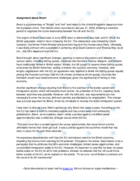 Assignment about Brexit | Engelsk oppgave