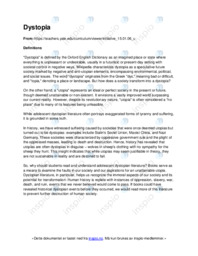 Dystopia Analyse | Notater | Engelsk