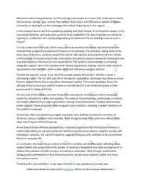 Gun Control | Noter Engelsk Speech