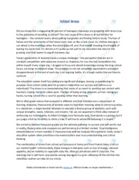 School Stress | Engelsk oppgave