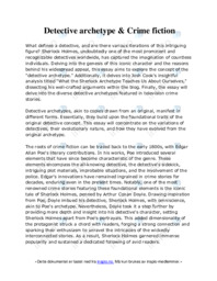 Detective archetype & Crime fiction | Engelsk oppgave