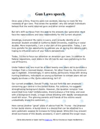 Gun Laws speech | Engelsk oppgave
