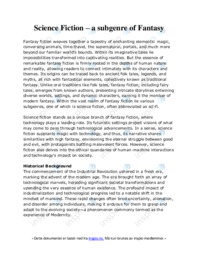 Science Fiction | a subgenre of Fantasy | Engelsk noter