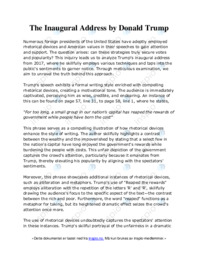 The Inaugural Address by Donald Trump | Engelsk oppgave