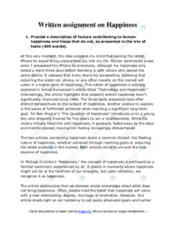 Written assignment on Happiness | Engeslsk oppgave