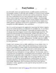 Fast Fashion | Engelsk noter