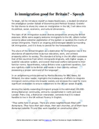 Is immigration good for Britain? | Engelsk oppgave
