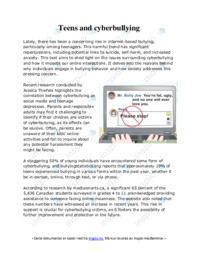 Teens and cyberbullying | Engelsk oppgave