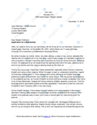 Application for a Scholarship | Engelsk oppgave