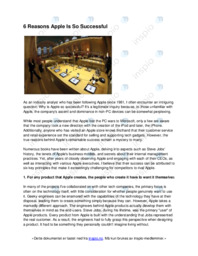 6 Reasons Apple Is So Successful | Notat | Engelsk