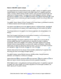 Obamas 2020 DNC speech | Analyse | Engelsk oppgave