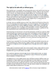 The right to be safe with or without guns | Oppgave i englesk