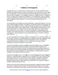 A Nation of Immigrants | Speech | Engelsk oppgave