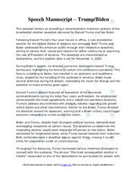 Speech Manuscript | Trump & Biden | Engelsk oppgave