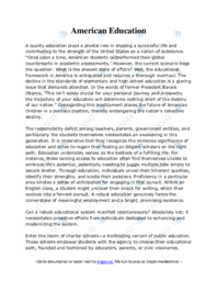 American Education | Engelsk oppgave