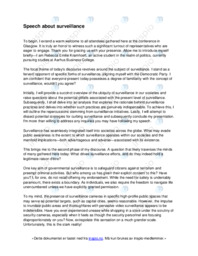 Surveillance | Speech | Engelsk oppgave