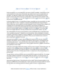Barack Obamas Back To School | Speech | Oppgave i engelsk