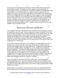 Becoming by Michelle Obama | Essay