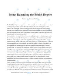 Issues Regarding the British Empire | Essay