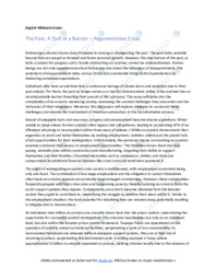 The Past; A Tool or a Barrier | Engelsk