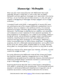 Manuscript | McDonalds