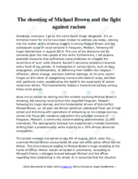 The shooting of Michael Brown and the fight against racism