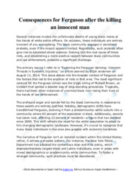 Consequences for Ferguson after the killing an innocent man