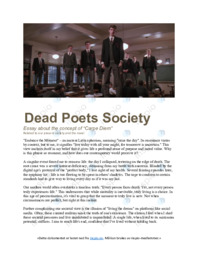 Carpe Diem | Engelsk Essay