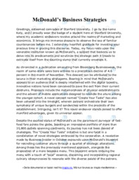 McDonald’s Business Strategies