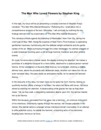 The Man Who Loved Flowers by Stephen King | Analysis