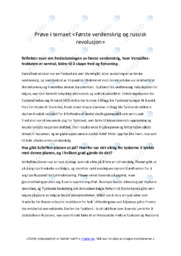 Forste Berdenskrig og Russisk Revolusjon