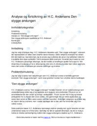 Analyse av Den stygge Andungen