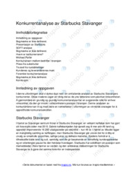 Starbucks Stavanger | Konkurrentanalyse
