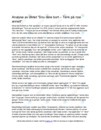 Analyse av diktet ”Snu dere bort – Tenk på noe annet!”