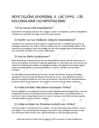 Kolonialisme og imperialisme | Repetisjonspørsmål