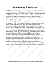 Skyldfordeling 1. Verdenskrig