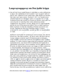 Langsvarsoppgaver om Den kalde krigen