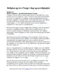 Religion og tro i Norge i dag og nyreligiøsitet