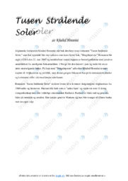 Analyse av Tusen Strålende Soler av Khaled Hosseini