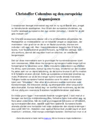 Christoffer Columbus og den europeiske ekspansjonen