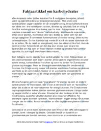 Faktaartikkel om karbohydrater