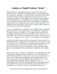 Analyse av Sigrid Undsets Jenny