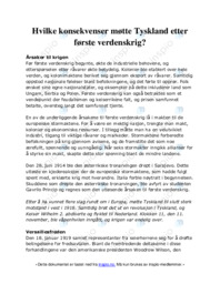 Hvilke konsekvenser møtte Tyskland etter første verdenskrig?