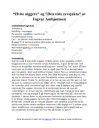 “Hvite niggere” og “Den siste revejakta” av Ingvar Ambjørnsen