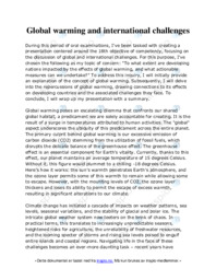 Global warming and international challenges