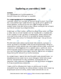 Innføring av eneveldet i 1660